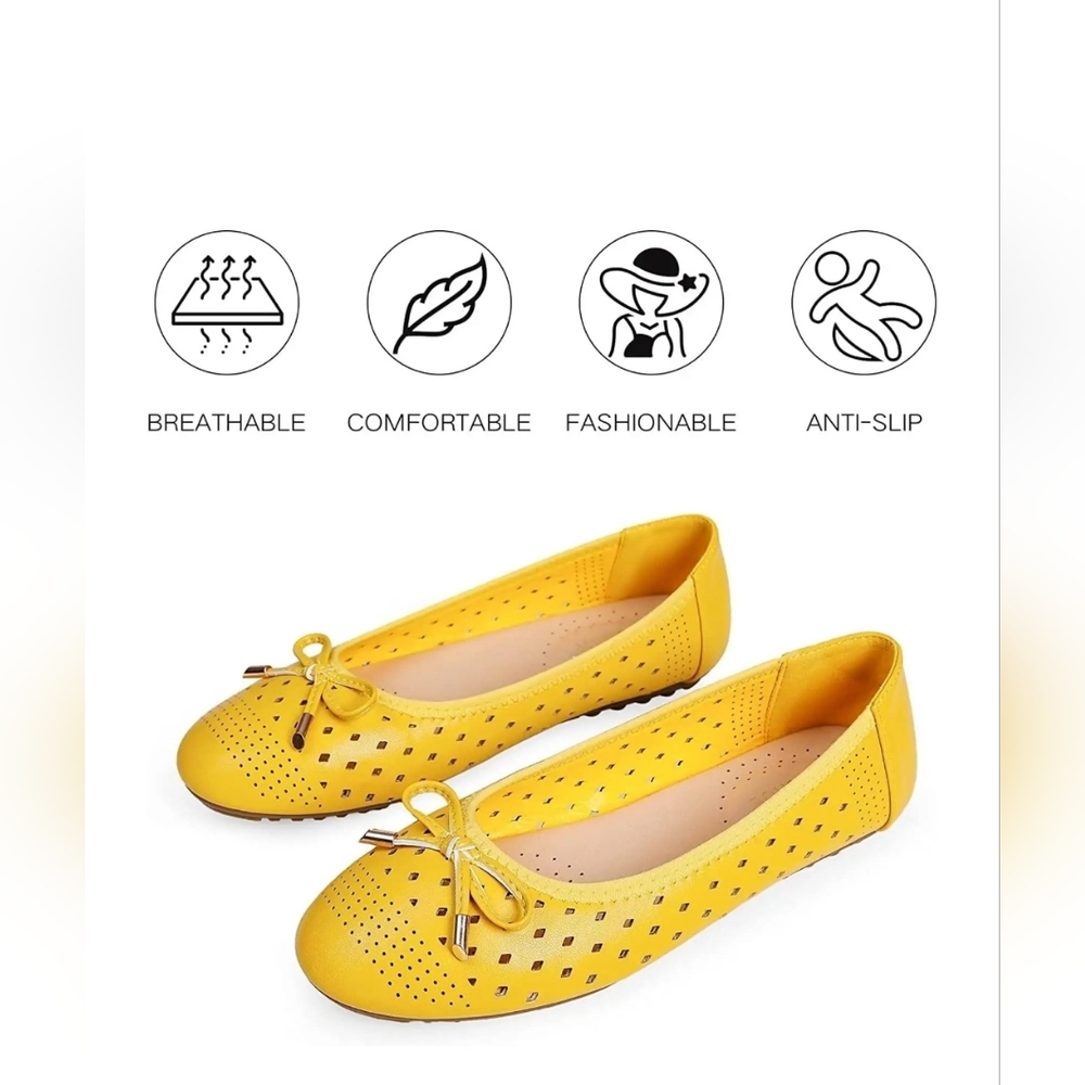 MUSSHOE Flats Women's Size 10 Dressy Comfortable Slip On Round Toe Shoes